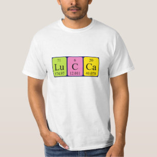 T-shirt Chemise de nom de table périodique de Lucques