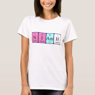 T-shirt Chemise de nom de table périodique de Niamh