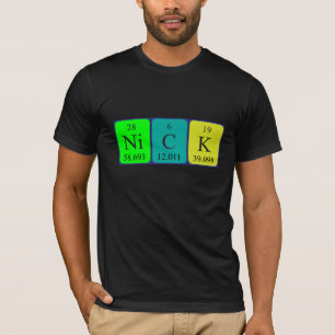 T-shirt Chemise de nom de table périodique de Nick