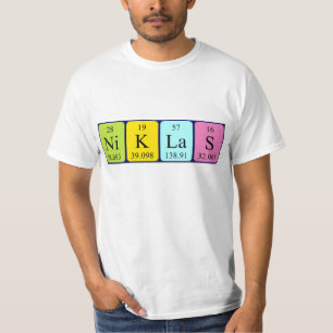 T-shirt Chemise de nom de table périodique de Niklas