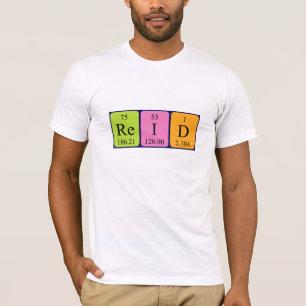 T-shirt Chemise de nom de table périodique de Reid