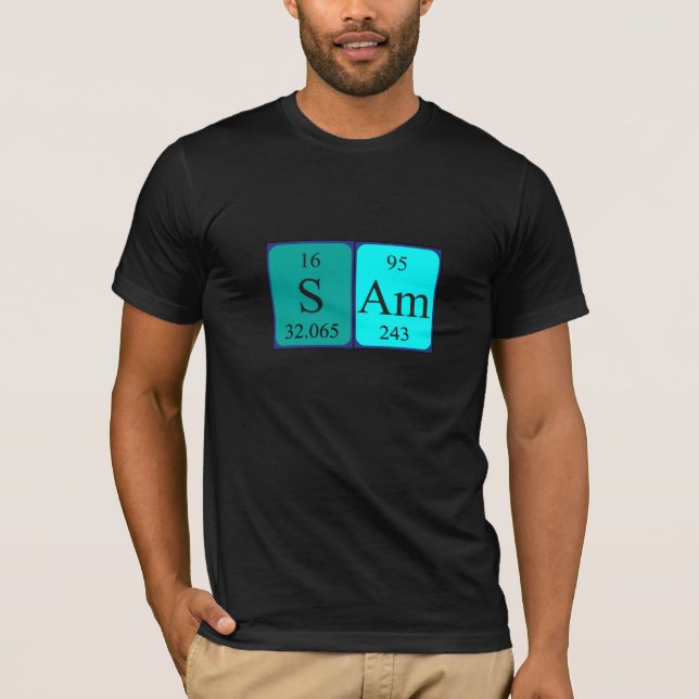 T-shirt Chemise de nom de table périodique de Sam (Devant)