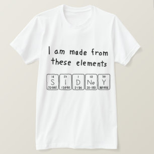 T-shirt Chemise de nom de table périodique de Sidney