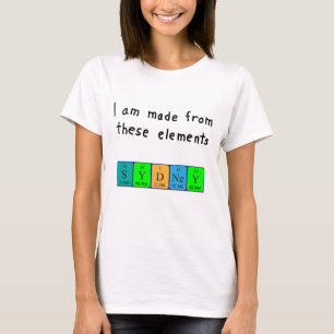 T-shirt Chemise de nom de table périodique de Sydney