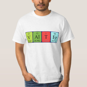T-shirt Chemise de nom de table périodique de valet