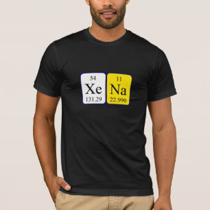 T-shirt Chemise de nom de table périodique de Xena