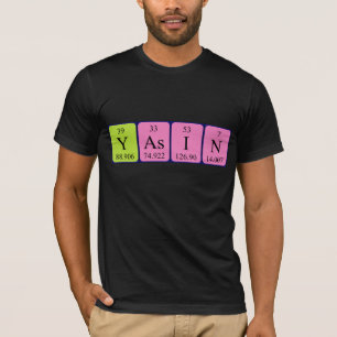 T-shirt Chemise de nom de table périodique de Yasin
