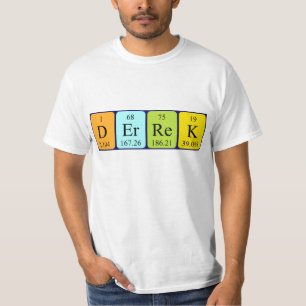 T-shirt Chemise de nom de table périodique Derrek
