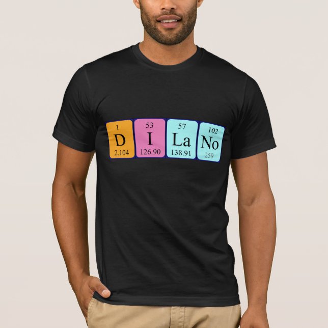 T-shirt Chemise de nom de table périodique Dilano (Devant)