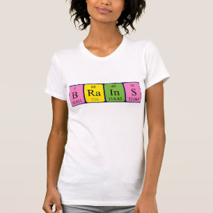 T-shirt Chemise de nom de table périodique du cerveau