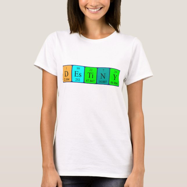 T-shirt Chemise de nom de table périodique du destinataire (Devant)
