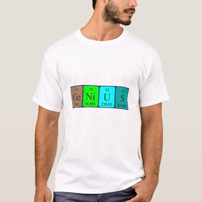 T-shirt Chemise de nom de table périodique du génie (Devant)