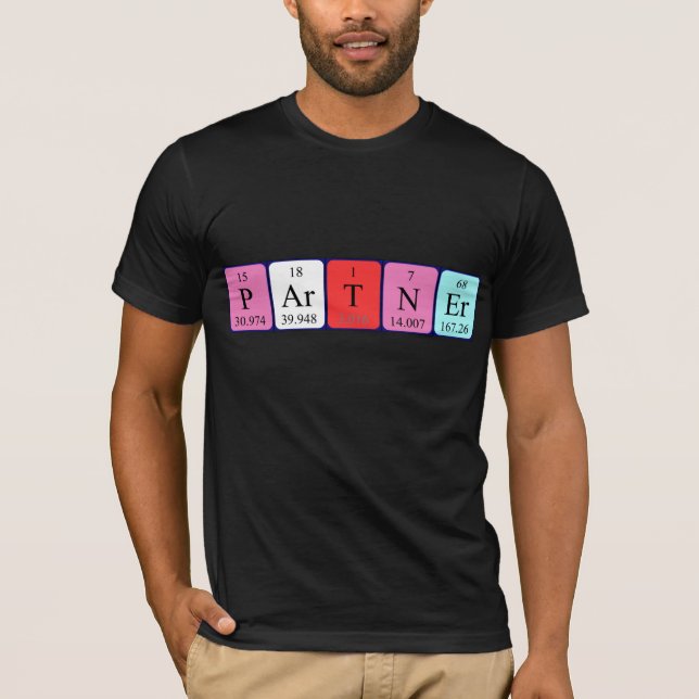 T-shirt Chemise de nom de table périodique du partenaire (Devant)