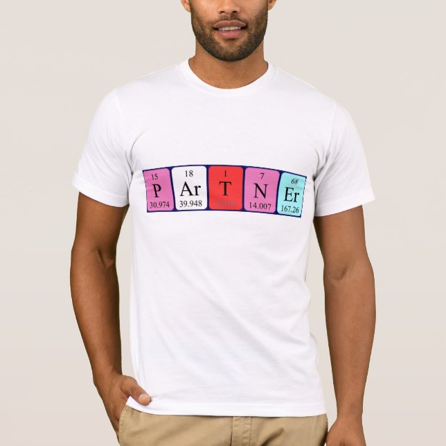 T-shirt Chemise de nom de table périodique du partenaire (Devant)