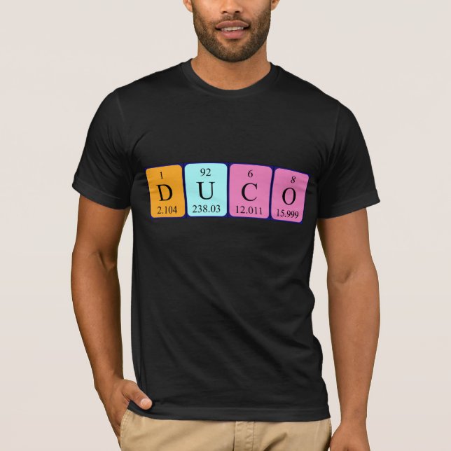 T-shirt Chemise de nom de table périodique Duco (Devant)