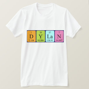 T-shirt Chemise de nom de table périodique Dylan