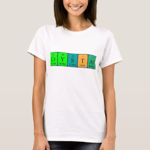 T-shirt Chemise de nom de table périodique en cristal