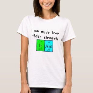 T-shirt Chemise de nom de table périodique en iram