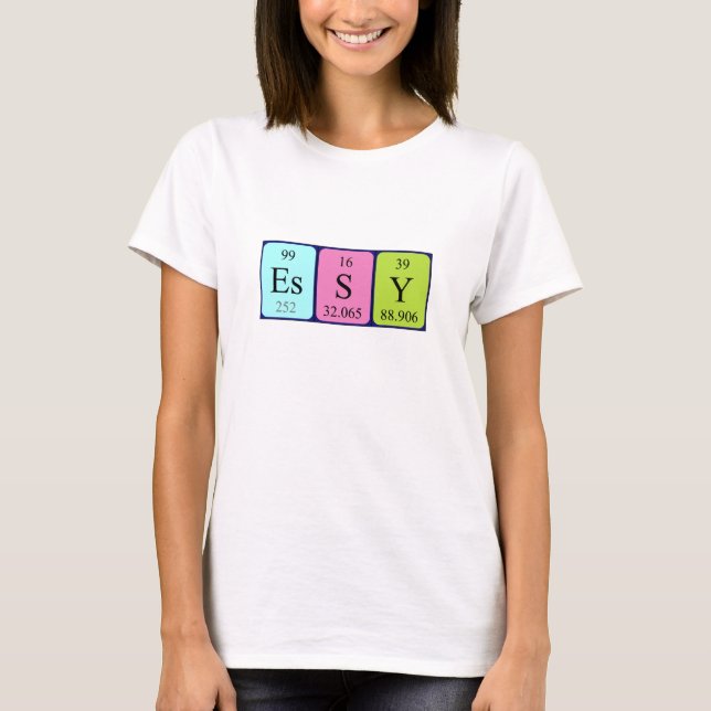 T-shirt Chemise de nom de table périodique Essy (Devant)