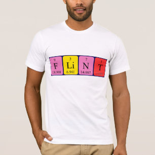 T-shirt Chemise de nom de table périodique Flint