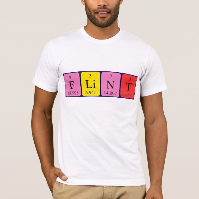 T-shirt Chemise de nom de table périodique Flint (Devant)