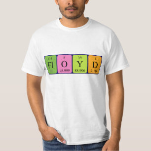 T-shirt Chemise de nom de table périodique Floyd