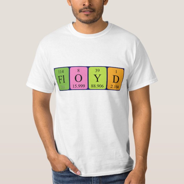 T-shirt Chemise de nom de table périodique Floyd (Devant)