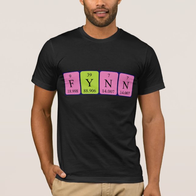 T-shirt Chemise de nom de table périodique Fynn (Devant)