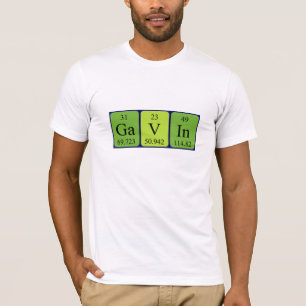 T-shirt Chemise de nom de table périodique Gavin