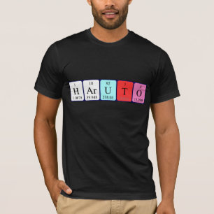 T-shirt Chemise de nom de table périodique Haruto