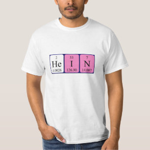 T-shirt Chemise de nom de table périodique Hein