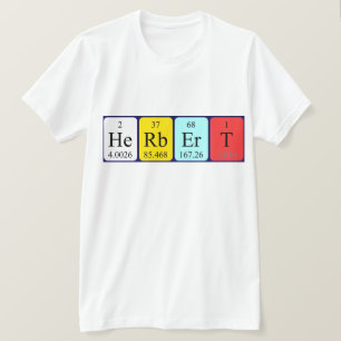 T-shirt Chemise de nom de table périodique Herbert