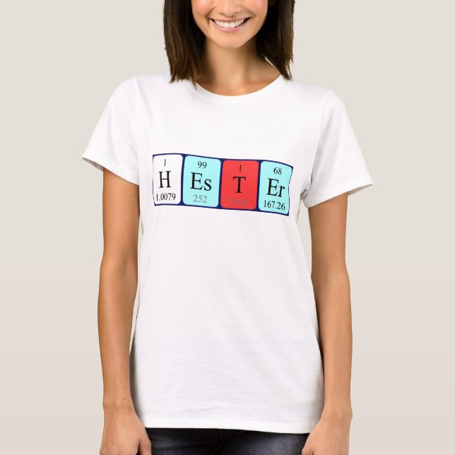 T-shirt Chemise de nom de table périodique Hester (Devant)