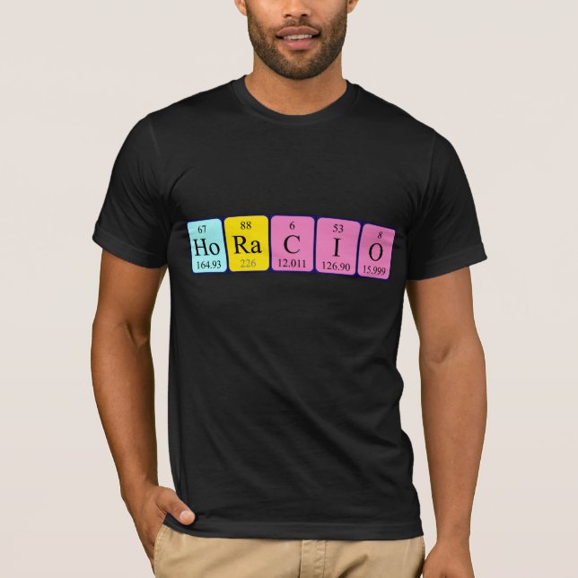 T-shirt Chemise de nom de table périodique Horacio (Devant)