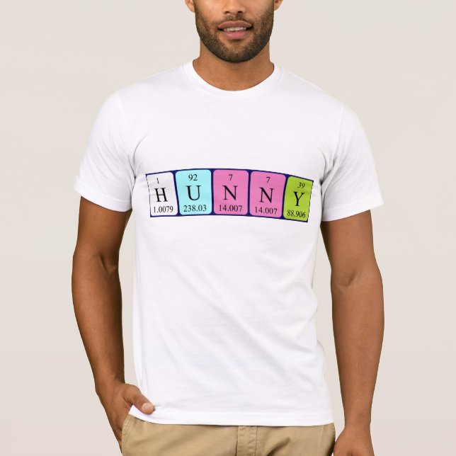 T-shirt Chemise de nom de table périodique Hunny (Devant)
