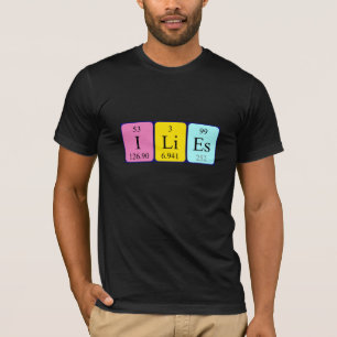 T-shirt Chemise de nom de table périodique Ilies