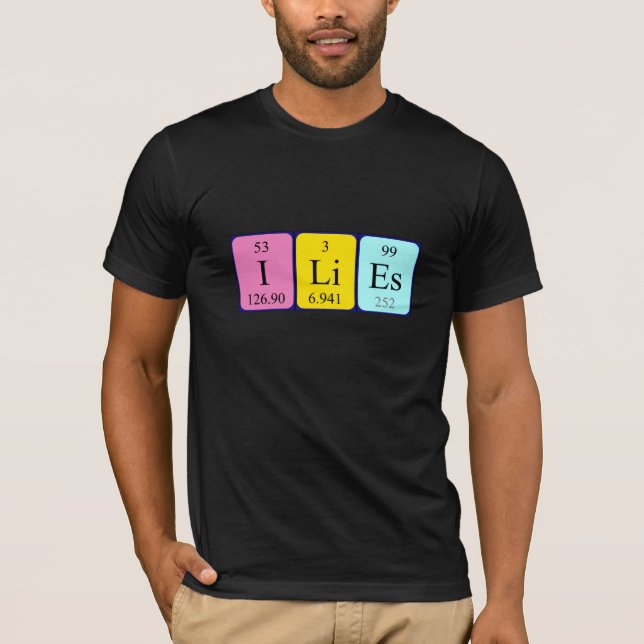 T-shirt Chemise de nom de table périodique Ilies (Devant)