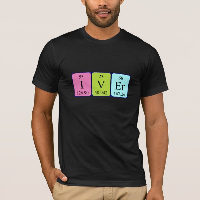 T-shirt Chemise de nom de table périodique Iver (Devant)