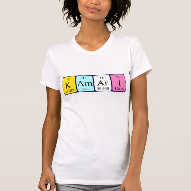 T-shirt Chemise de nom de table périodique Kamari (Devant)