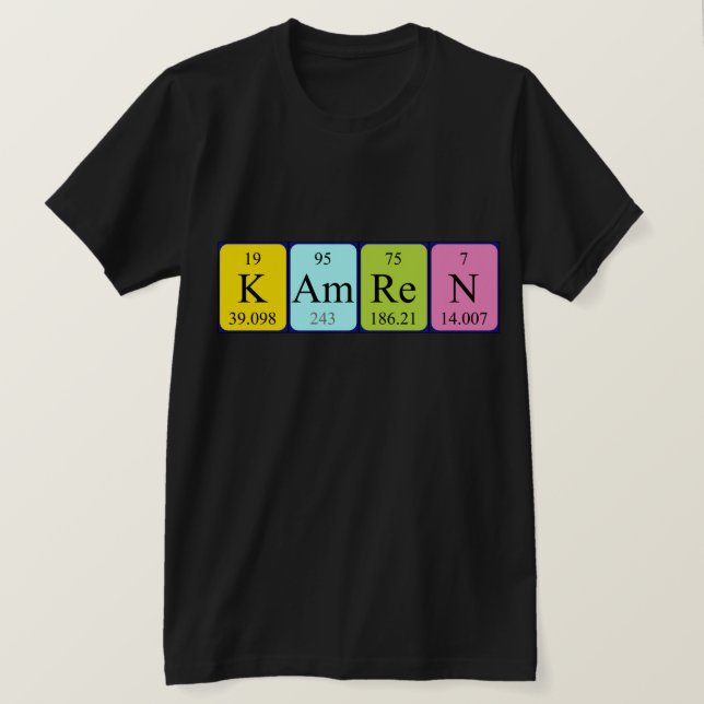 T-shirt Chemise de nom de table périodique Kamren (Design devant)