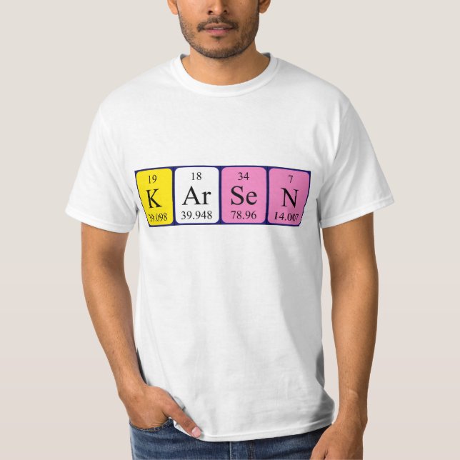 T-shirt Chemise de nom de table périodique Karsen (Devant)