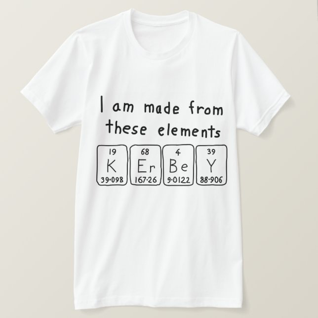 T-shirt Chemise de nom de table périodique Kerbey (Design devant)