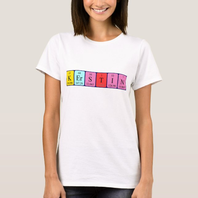 T-shirt Chemise de nom de table périodique Kerstin (Devant)