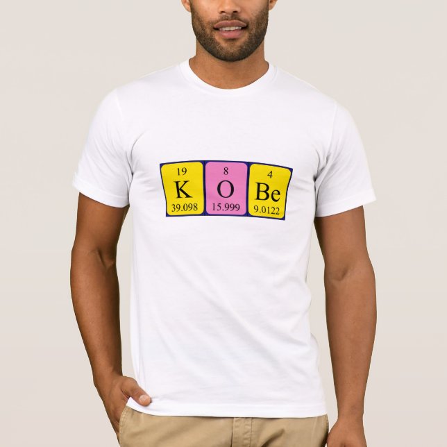 T-shirt Chemise de nom de table périodique Kobe (Devant)