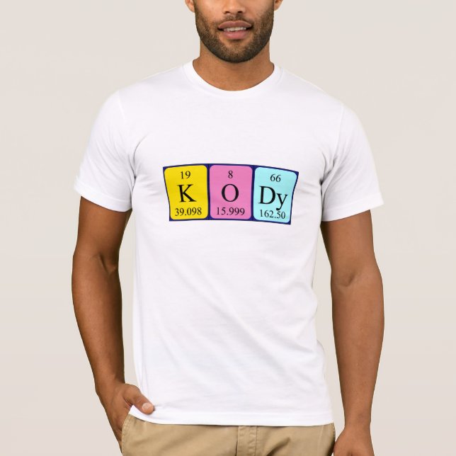 T-shirt Chemise de nom de table périodique Kody (Devant)