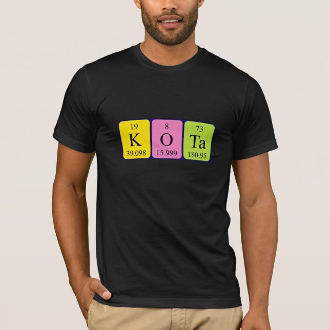 T-shirt Chemise de nom de table périodique Kota (Devant)