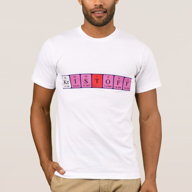 T-shirt Chemise de nom de table périodique Kristoff (Devant)