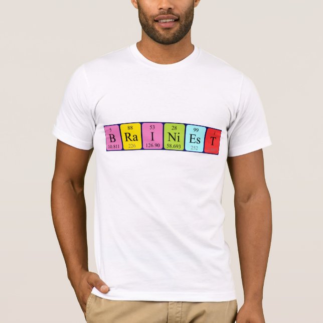 T-shirt Chemise de nom de table périodique la plus belle (Devant)