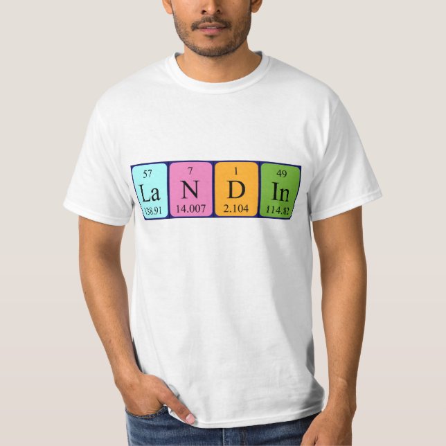 T-shirt Chemise de nom de table périodique Landin (Devant)