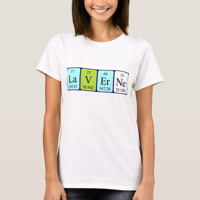 T-shirt Chemise de nom de table périodique Laverne (Devant)
